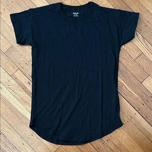 Madewell Black Sheer Crewneck Tee size XXS NWT